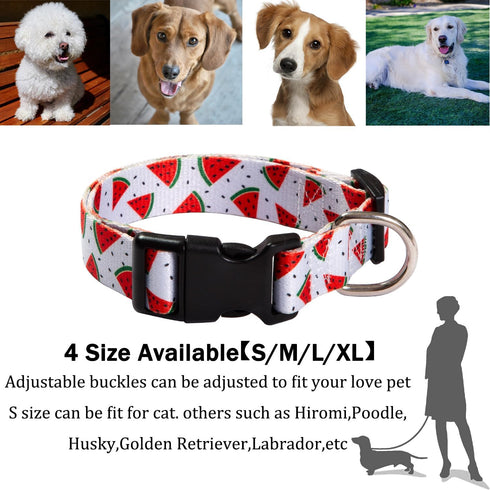 2PCS Watermelon Dog Collars with Funny Pet Leash Set Dogs Adjustable Collar for Small to Large Dog Collars Set (XL)...
