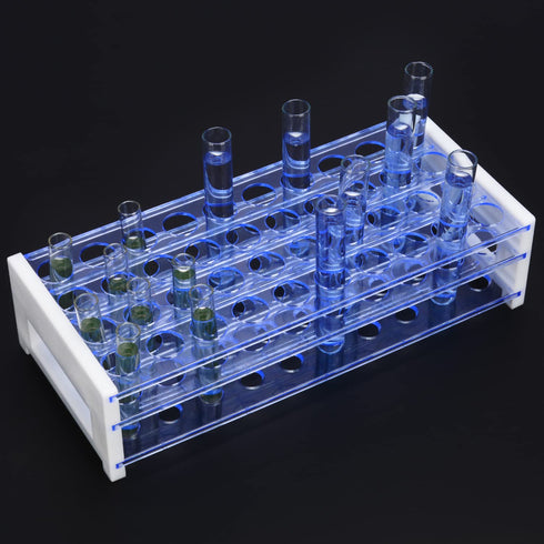 stonylab Test Tube Rack, 3-Tier Detachable Blue Plastic Test Tube Rack Tube Holder Stand Rack for Laboratory Scientific Experiments, 45/64 inch 40...