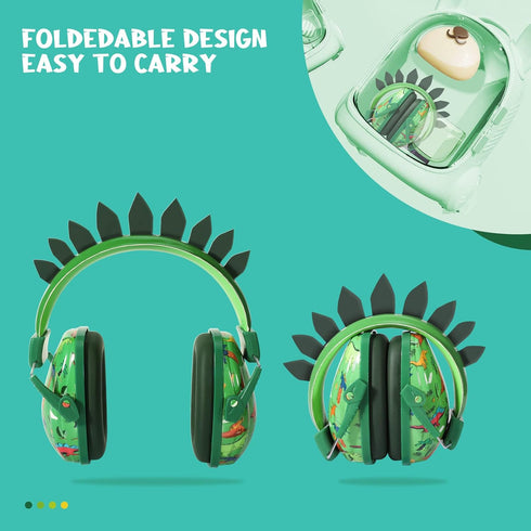 Noise Cancelling Headphones for Kids,Toddlers,Teens Boys Ages 1-12,Dinosaur Ear Hearing Protection Sound Proof Safety Earmuffs for Concerts,Monste...
