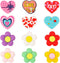 12Pcs Flower and Heart Silicone Focal Beads Bulk, Silicone Beads for Beadable Pen Keychain, DIY Pen Beads Heart-Shaped Flower Making Silicone Bead...