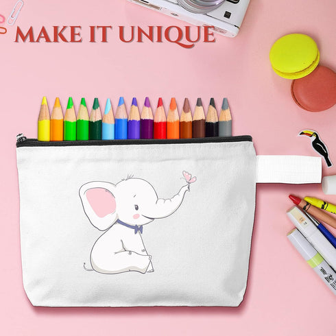 10 Pieces Canvas Makeup Bags Bulk Travel Cosmetic Bags Plain Makeup Pouch Multi-Purpose Blank Travel Toiletry Bag DIY Craft Bags with Zipper for W...