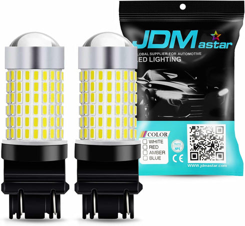 JDM ASTAR Extremely Bright 144-EX Chipsets 3056 3156 3057 3157 LED Bulbs with Projector for Backup Reverse Lights, Xenon White...