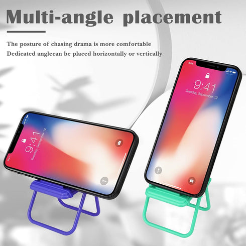 4 Pcs Mini Chair Phone Holder Chair Cell Shape Cellphone Stand Cute Phone Holder Foldable Folding Adjustable Phone Stand for Desk Funny Mobile Pho...