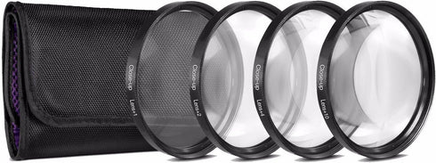 67mm Close-Up Filter Set (+1, 2, 4 and +10 Diopters) Magnificatoin Kit for Canon Rebel T6i, T6s, T7i, EOS 80D, EOS 77D Cameras with Canon EF-S 18-...