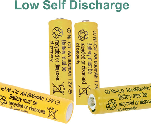 12 Packs 1.2V 800mAh NI-CD AA Rechargeable Batteries for Garden Landscaping Solar Lights, Security Lights...