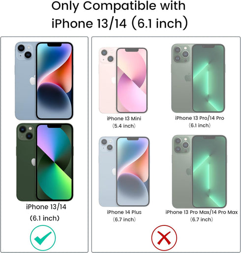Ruky for iPhone 13 Case & iPhone 14 Case, Glitter Liquid Full Body Rugged Cover with Built-in Screen Protector Soft TPU Shockproof Girls Women Cas...