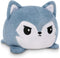 TeeTurtle - The Original Reversible Wolf Plushie - Fuzzy Gray - Cute Sensory Fidget Stuffed Animals That Show Your Mood 4 inch...