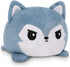 TeeTurtle - The Original Reversible Wolf Plushie - Fuzzy Gray - Cute Sensory Fidget Stuffed Animals That Show Your Mood 4 inch...