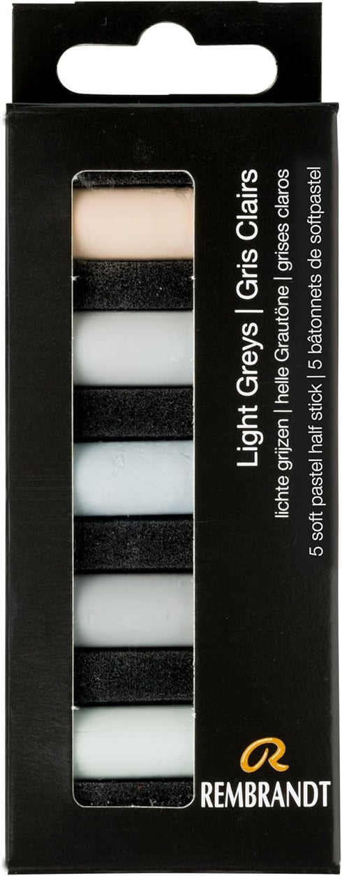 Rembrandt Soft Pastel Micro Set, 5-Piece Half Sticks, Light Greys...