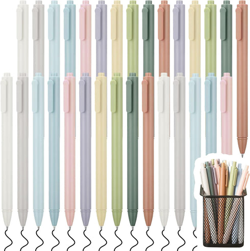 30 Pcs Bible Aesthetic Quick Dry Ink Pens Retractable Ballpoint Pens Fine Point Cute Pens Smooth Writing Pens Black Ink Pens 0.5 mm Gel Ink Pens f...