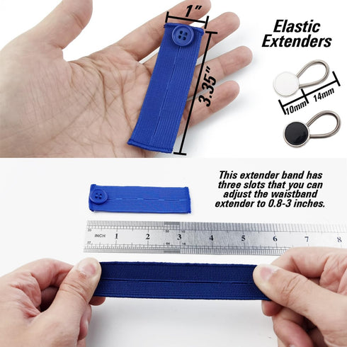 TIHOOD 22PCS Extender Button Set, Flexible Adjustable Elastic Waist Extender Button, Invisible Collar Neck Extenders, No-Sew Extend Buttons for Wo...