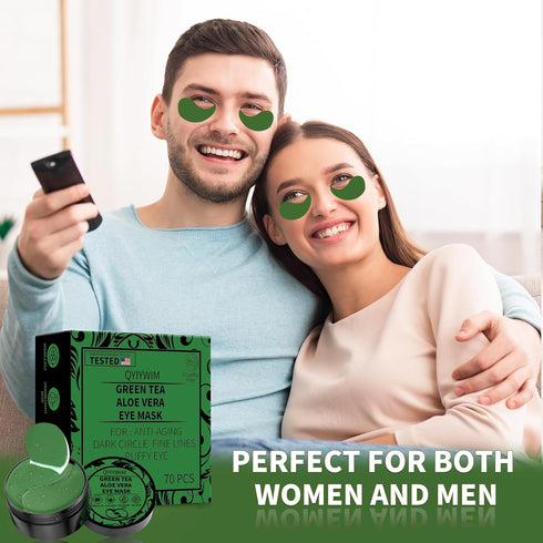 Under Eye Patches 70PCS, Green Tea Eye Patches for Puffy Eyes Treatment, Under Eye Masks for Dark Circles and Puffiness, Non-Irritating Eye Mask S...