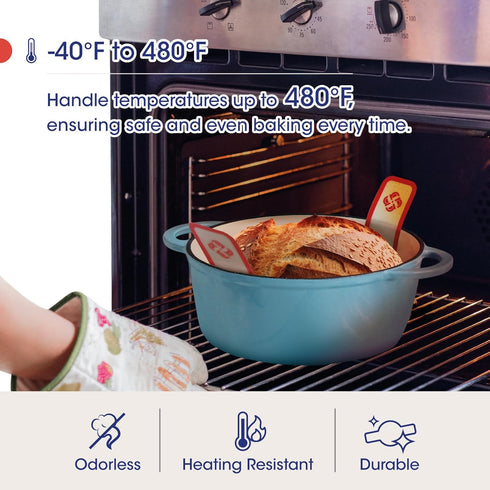 2PCs Silicone Bread Sling for Dutch Oven - Food-Grade Premium Silicone - Non-Stick & Easy Clean Reusable Sourdough Bread Baking Mat With Long Hand...