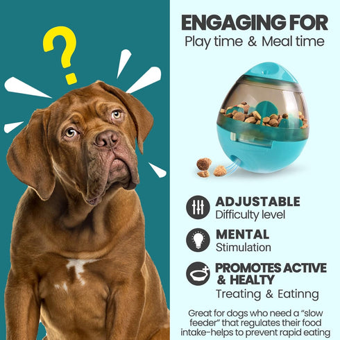 JZXOIVA Dog Treat Ball, Adjustable Dog Treat Dog Ball Dispensing Dog Toys, Interactive Food Puzzles Ball for Dogs, Pet Slow Feeder Ball...