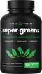 Organic Super Greens Capsules - 40+ Superfoods & Greens Supplements Capsules - Alfalfa, Spirulina, Chlorella & More - Antioxidant, Digestive Enzym...