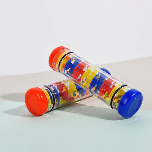 2 Pack Rainmaker Rain Stick Toy, 8 Inch Rainstick Musical Instrument for Babies Toddlers and Kids, Sensory Developmental Shaker...