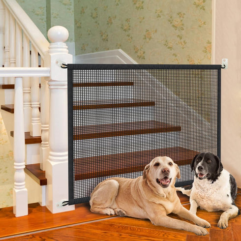 Dog Gate for Stairs Pet Gates for The House: Dogs Screen Mesh Gate for Doorways Stairways Indoor Safety 29 inches Tall, 38 inch Wide...