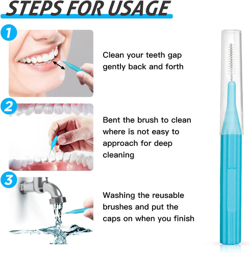 RAZOKO Interdental Brush, Toothpick Flossing Head,Easy Use Tooth Cleaning Tool (176 Count)(2mm/2.3mm/2.5mm/3mm)...
