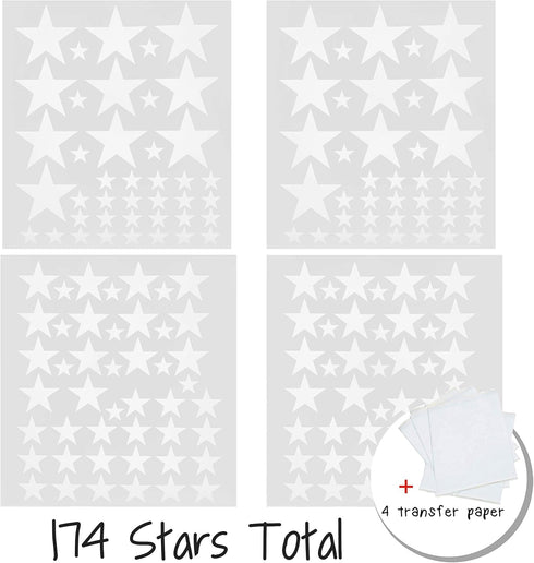 Stars Wall Decals Peel and Stick for Kids, Baby Bedroom Nursery and Living Room, Tribal TeePees Vinyl Wall Stickers Decor (White)...