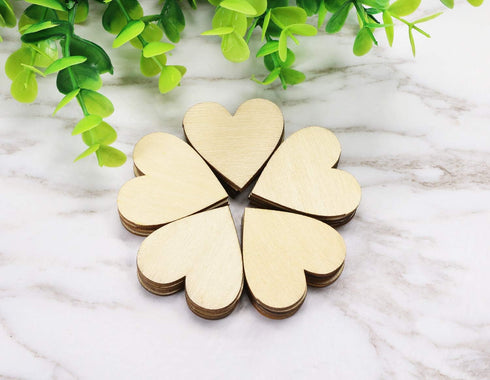 Shapenty Unfinished Wooden Hearts Bulk Blank Wood Slices Discs DIY Craft Cutout Pieces for Wedding Guest Signing Book Frame Album Valentine Christ...