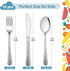 LIANYU 15-Piece Kids Utensils Silverware Set, Stainless Steel Toddler Hammered Flatware Cutlery, Children Tableware Includes Knives Forks Spoons, ...