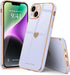 Teageo for iPhone 14 Case for Women Girl Cute Love Heart Luxury Electroplate Soft Back Cover Raised Camera Protection Bumper Silicone Shockproof P...