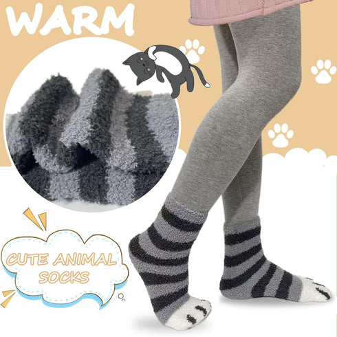 Womens Fuzzy Socks Soft Cozy Fluffy Slipper Cat Socks Sleeping Warm Socks Stocking Stuffer Gift for Women...