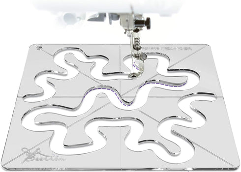 Free-Motion Quilting Templates – 4mm Acrylic Meander Ruler for Domestic & Industrial Sewing Machines – Beginner Stencil for Easy Quilt Designs...