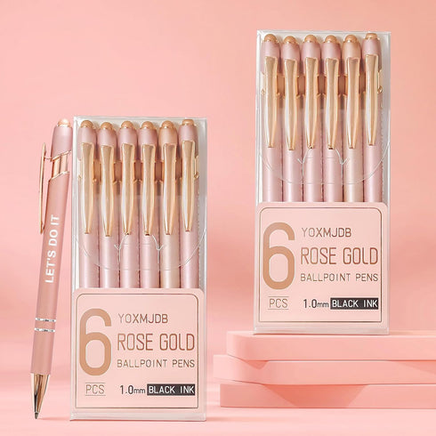 Stylus Pens for Touch Screens, 12 Pack Rose Gold Inspirational Pens, 1.0mm Medium Point BallPoint Pens, Cute Pens Nurse Gifts Office Supplies for ...