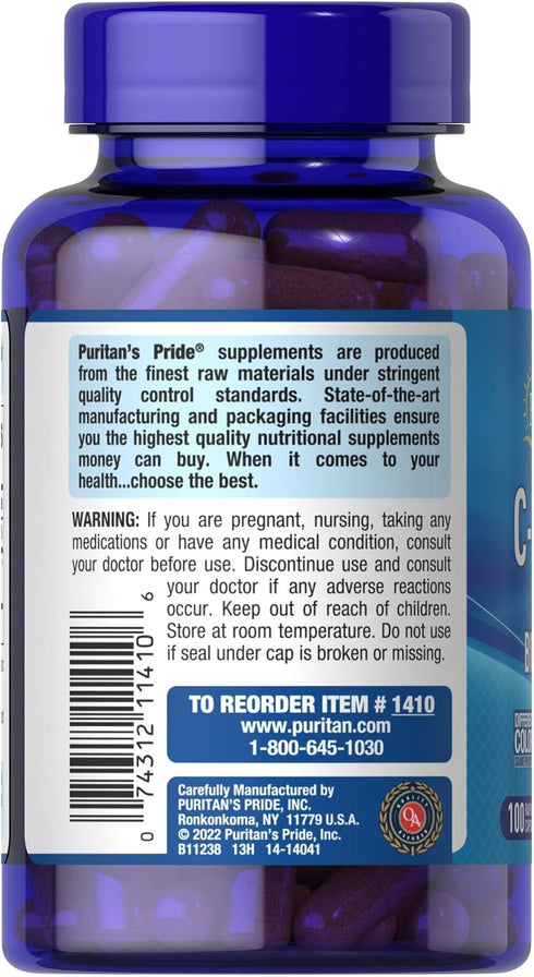 Puritan's Pride Vitamin C with Bioflavonoids for Immune System Support & Skin Health Capsules...