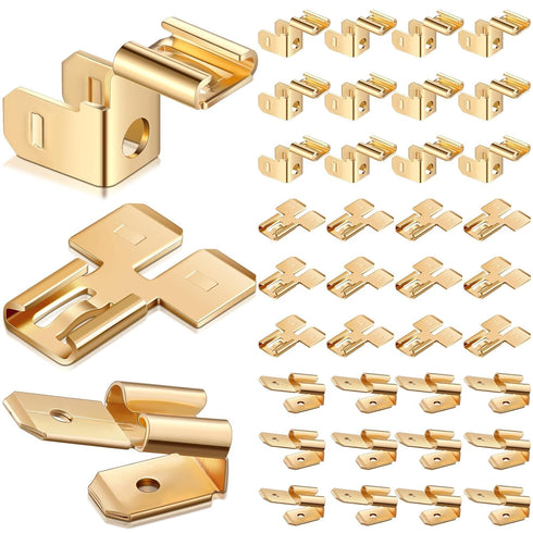 36 Pieces of Electrical Spade Connectors Including 12 Pcs Piggyback Spade Connectors, 12 Pcs Double Spade Connector and Chair Terminal Quick Disco...