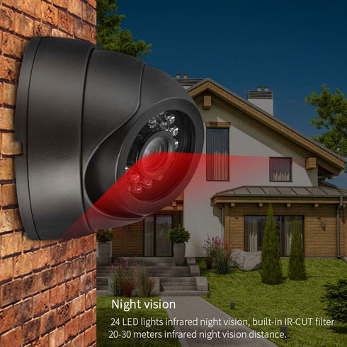 720P AHD Infrared Camera, CCTV Surveillance Security Camera with 24 Infrared Light Night Monitor, for Home Security System(NTSC)...