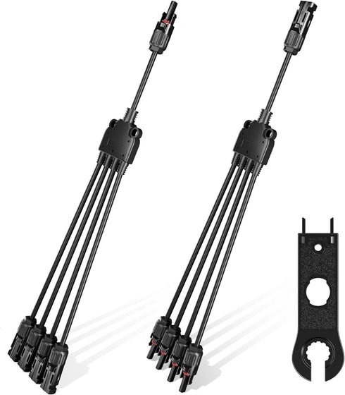 OYMSAE Solar Y Branch Connectors Solar Panel Parallel Connectors 1 to 4 Solar Adapter Cable Plug Tool Kit (M/FFFF, F/MMMM)...