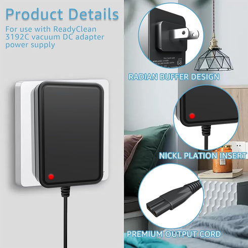 Sigely Charger for Bissell 3079 3192 31921 31927 3192C Power Adapter for Featherweight 31921 Handheld Portable Cleaner Adapter for ReadyClean 3192...