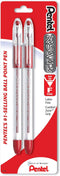 Pentel BK90BP2B RSVP Red Ballpoint Pen 2 Count......