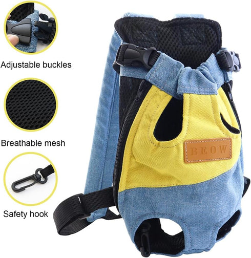 Pet Carrier Backpack, Adjustable Backpack Legs Out Easy-fit Chest Carrier for Small Dogs Cats Puppies...