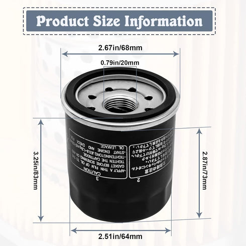 LOCOPOW 16097-0008 Oil Filter for Kawasaki Ninja 400 650 300 500 zx6r z650 Vulcan 900 1500 1700 2000 800 650 750 Versys 650 X300 1000 w800 Prairie...