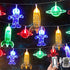 20 LED Children's Room LED String Light Astronaut Spaceship Rocket Pendants Holiday Party Lights Wall Window Nursery or Kids room Decor Wedding Ar...