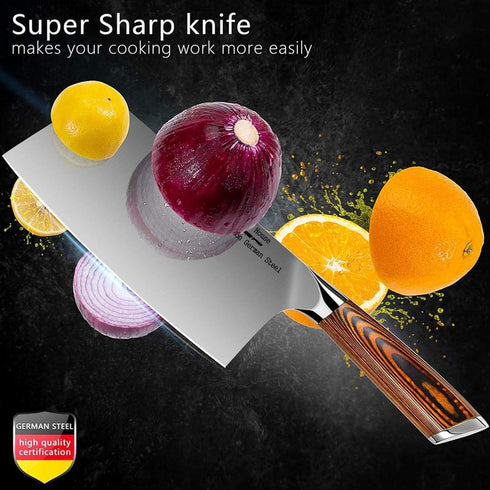 Cleaver Knife Ultra Sharp Meat Cleaver 7 inch Butcher Knife. High Carbon German Stainless Steel Chef Knives for Kitchen and Restaurant...