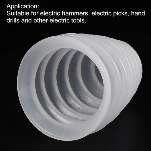 uxcell 5 Pcs Rubber Drill Dust Cover Collector, for Electric Hammer Impact Drill Ash Bowl, Device Tool Accessories, White...