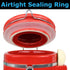 Blue Donuts Ceramic Airtight Jar, 33 Oz, 975 ML, Flour Jar with Lid, Red...
