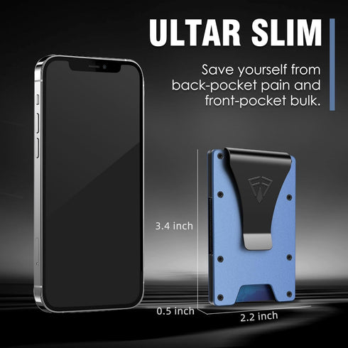 Slim Minimalist Wallet for Men with Money Clip - 15 Credit Card Holder RFID Wallet for Men - Front Pocket Mens Wallet with Compact Design - Easy t...
