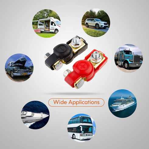 Battery Terminals,Car Battery Cable Terminal Clamps Connectors,Negative and Positive,Copper,Plastic Cover,Good Contact,Corrosion Resistance,1 Pair...