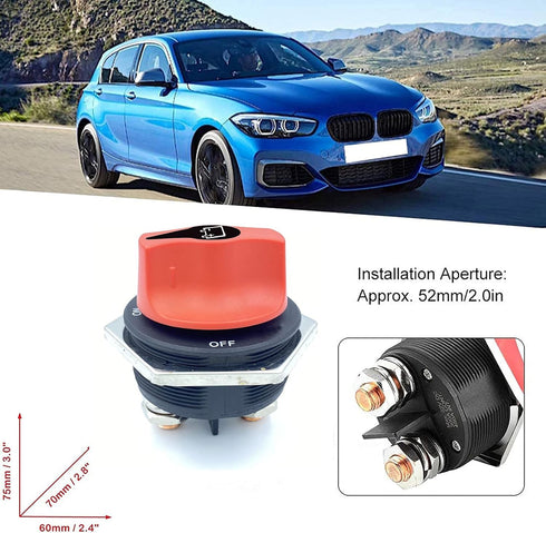 IRYNA Boat Battery Disconnect Switch,Battery Master Power Cut Off Switch,MAX 12V-32V DC 300A Cont 450A INT(ON-Off) Waterproof Battery Isolator Kil...