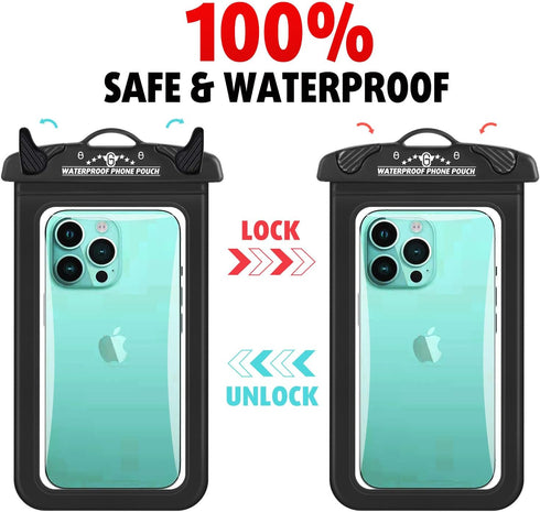 Waterproof Phone Pouch 2 Pack, 100% Waterproof Phone Case Dry Bag with Lanyard for iPhone 15 14 13 12 Pro Max Plus Samsung Galaxy S24 S23 Ultra-Be...