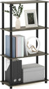 Furinno (99557GYW/BK) Turn-N-Tube 4-Tier Multipurpose Shelf Display Rack - French Oak Grey/Black...