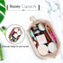 Travel Makeup Bag, Large Double Layer Make Up Cosmetic Bag for Women, Wide-open Pouch Organizer Bag for Girls, Roomy Makeup Travel Bags (Beige)...