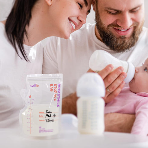 Nuliie 50 Pcs Breastmilk Storage Bags, 8 OZ Breast Milk Storing Bags, BPA-Free, Milk Storage Bags with Pour Spout for Breastfeeding, Self-Standing...