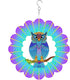 Metal Owl Wind Spinner, 12 inch Hanging Wind Spinner for Indoor/Outdoor Décor, Kinetic Yard Art Owl Gifts for Women Mom Grandma Wife...