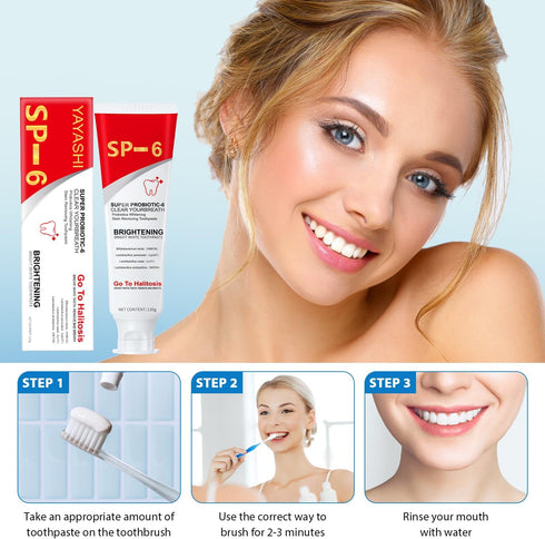 Sp-6 Ultra Whitening Toothpaste, Super Probiotic SP-6 Toothpaste, Probiotic Brightening Toothpaste, Deep Cleaning Care Toothpaste (2PCS)...